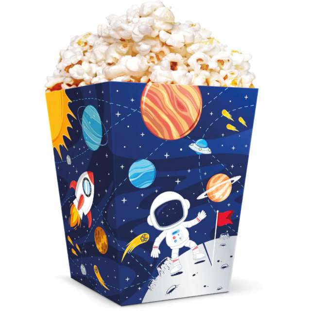 Pudełka na popcorn "Kosmos - Planety", PartyPal, 6 szt