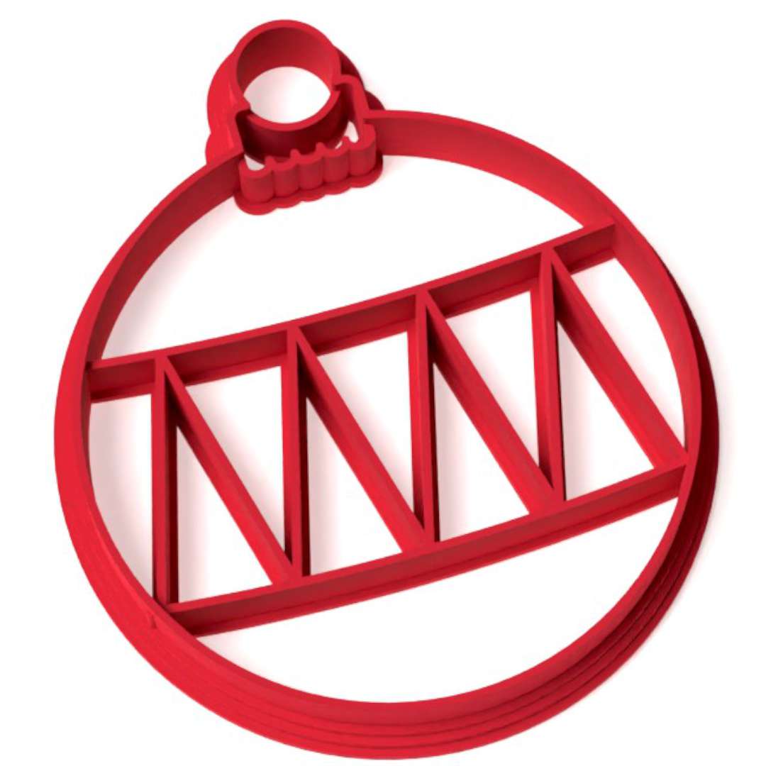 Foremka Boże Narodzenie - Bombka klasyczna w trójkąty 89x77 mm czerwona