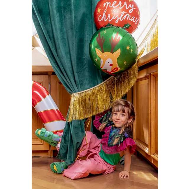 Balon foliowy Boże Narodzenie - Renifer PartyDeco 18 RND