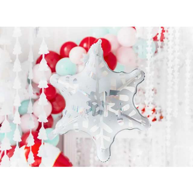 Balon foliowy Boże Narodzenie - Śnieżynka Holograficzna PartyDeco 26 STR