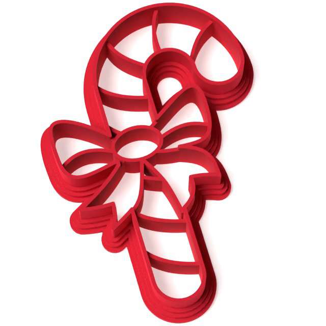 Foremka "Boże Narodzenie - Laska cukrowa z kokardą", 62x87 mm, czerwona