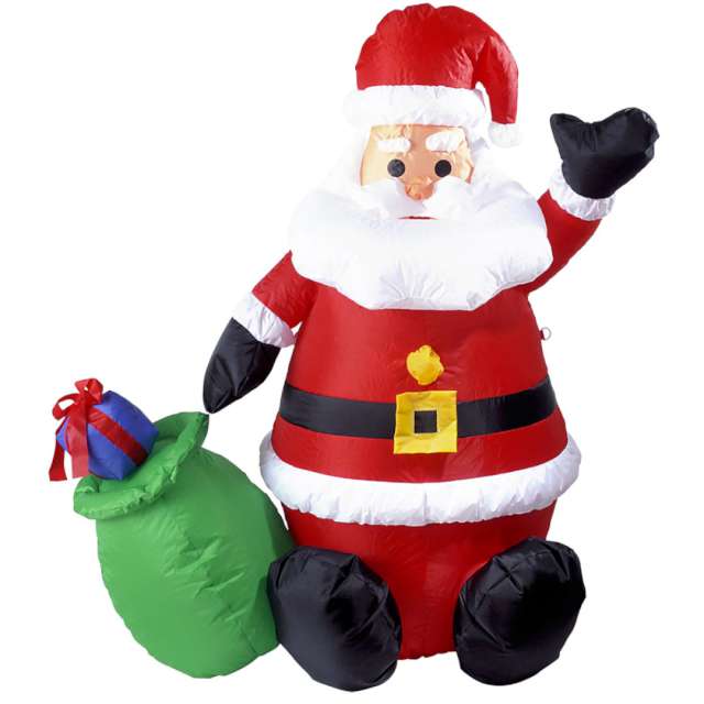 _xx_LIGHT-UP AIRBLOWN INFLATABLE SANTA CLAUS 122 cm - indoor & outdoor use