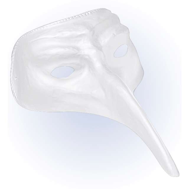 Maska karnawałowa "Wenecka z nosem", biały, Widmann