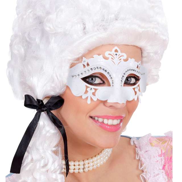 _xx_WHITE VENICE EYEMASK WITH GLITTER AND