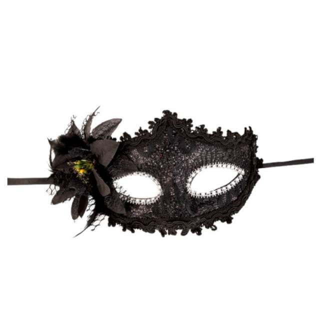_xx_Half-face mask in black damask plastic w/flow