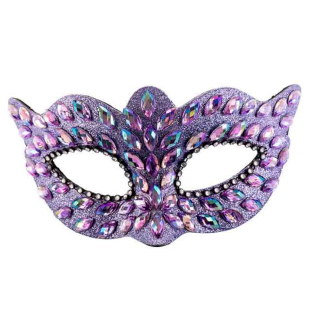 Maska karnawałowa Wenecka z dżetami fioletowy Carnival Toys