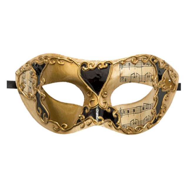 _xx_Plastic venetian mask w/ gold and black decor