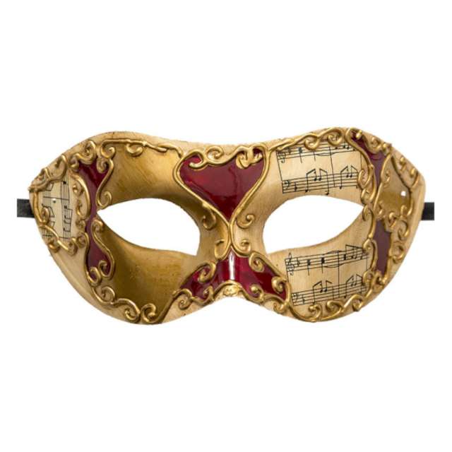 _xx_Plastic venetian mask w/ gold and red-purple