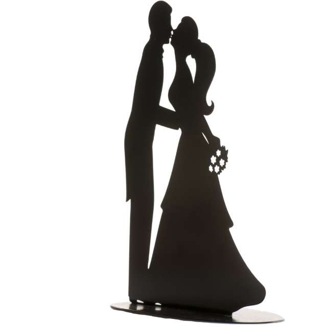 Figurka na tort Para młoda-pocałunek Dekora metalowa 18 cm