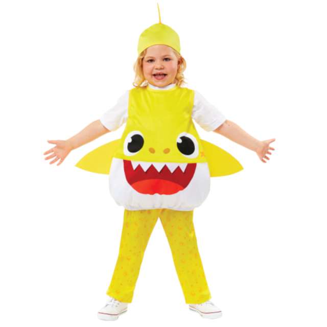 Strój dla dzieci Kombinezon - Baby Shark żółty Amscan 92-98 cm