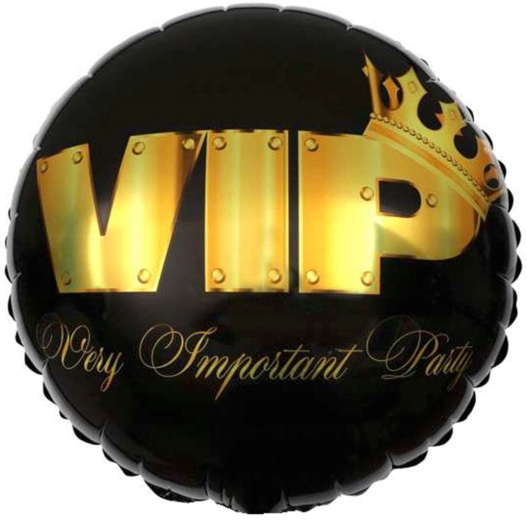 Balon foliowy "VIP - Very Important Party", czarno-złoty, Santex, 18", RND