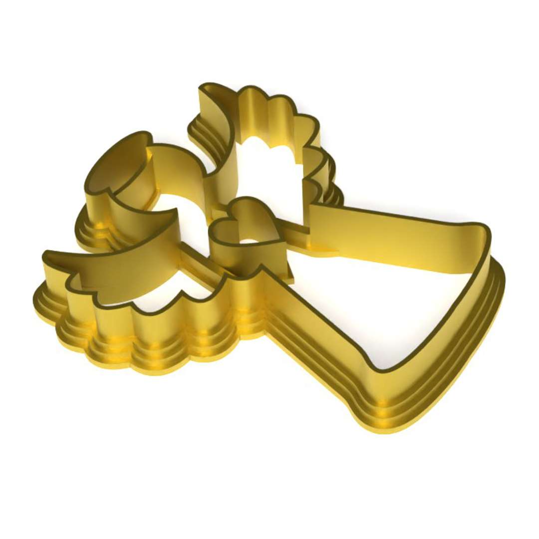 Foremka Aniołek z sercem 75x65 mm złota metaliczna