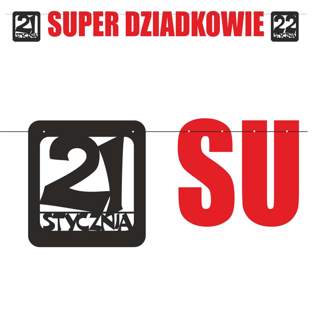Baner Super Dziadkowie czerwono-czarny 220 cm