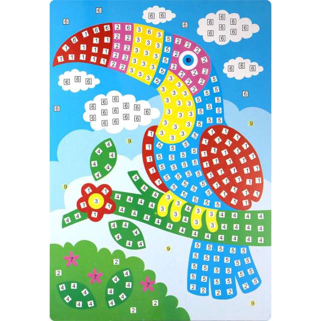 Naklejki piankowe Mozaika - ptak tukan Fun&Joy