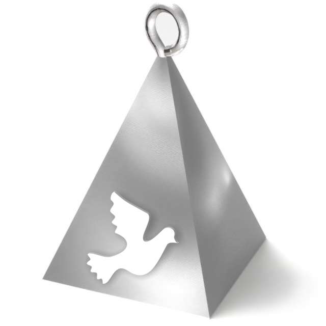 Obciążnik do balonów "Piramida Lux - gołąb", srebrny, 65g