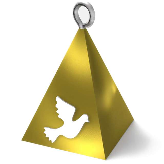 Obciążnik do balonów "Piramida Lux - gołąb", złoty, 65g
