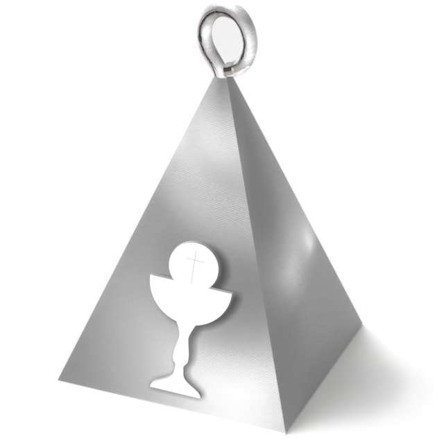 Obciążnik do balonów "Piramida Lux - kielich", srebrny, 65g
