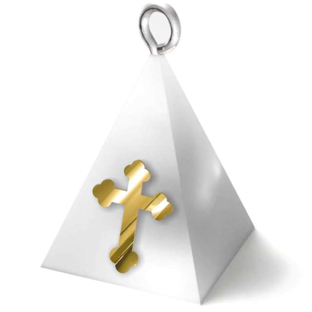Obciążnik do balonów "Piramida Lux - krzyż", biały, 65g