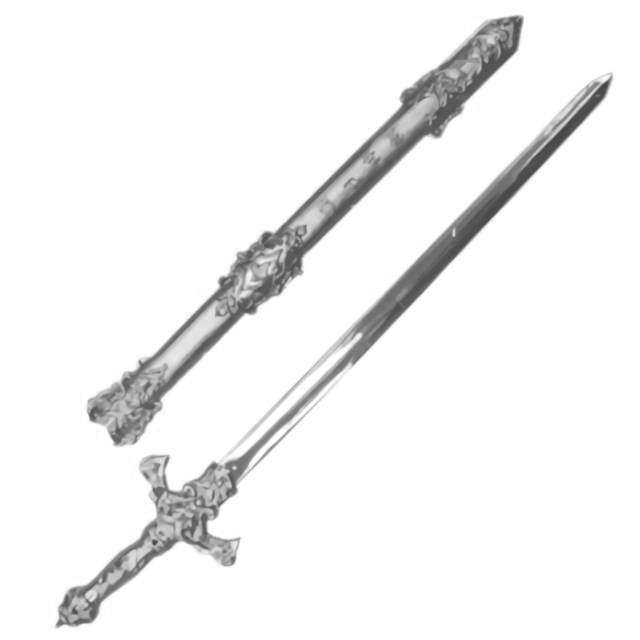 Broń Miecz Rycerski z pochwą srebrny Tropic 58 cm