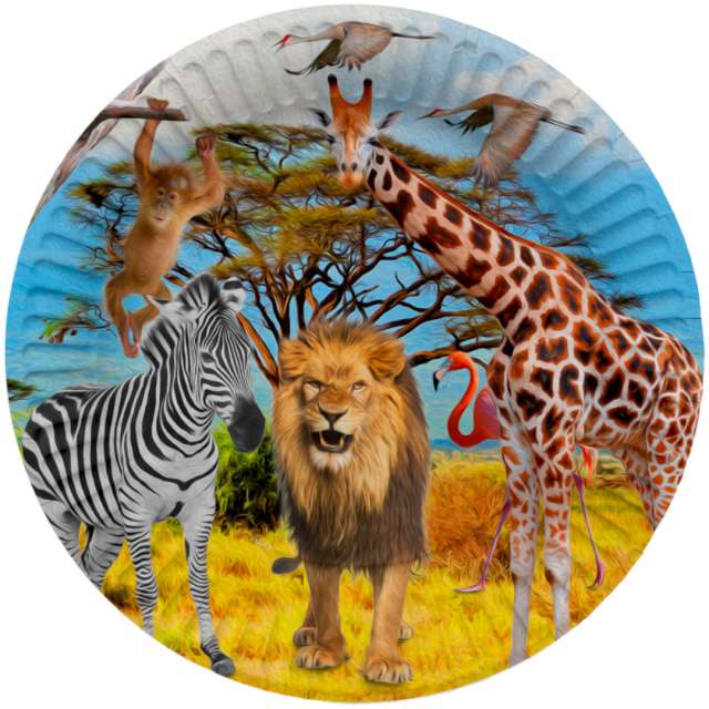 Talerzyki Safari - Dzikie zwierzęta 23 cm Folat 8 szt