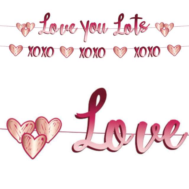 Girlanda papierowa "Love You Lots - Walentynki", Folat, 150 cm