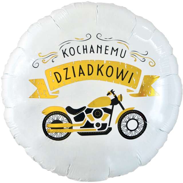 Balon foliowy "Kochanemu Dziadkowi - motor", Godan, 18" RND