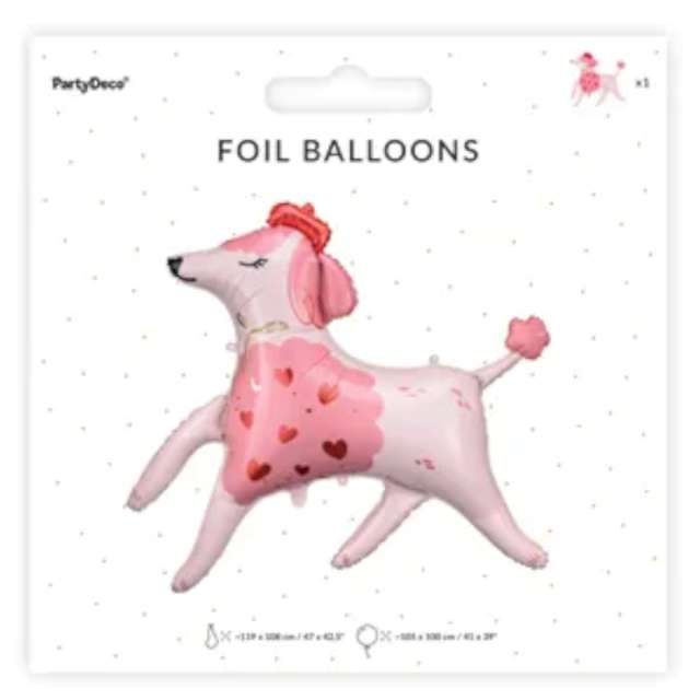 Balon foliowy Pies pudel z serduszkami XXL PartyDeco 47 SHP