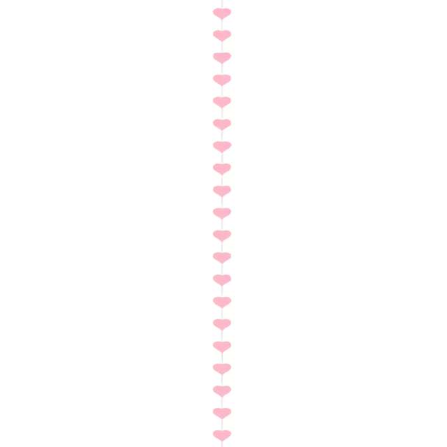 Girlanda papierowa "Serca", różowa jasna, PartyDeco, 300 cm