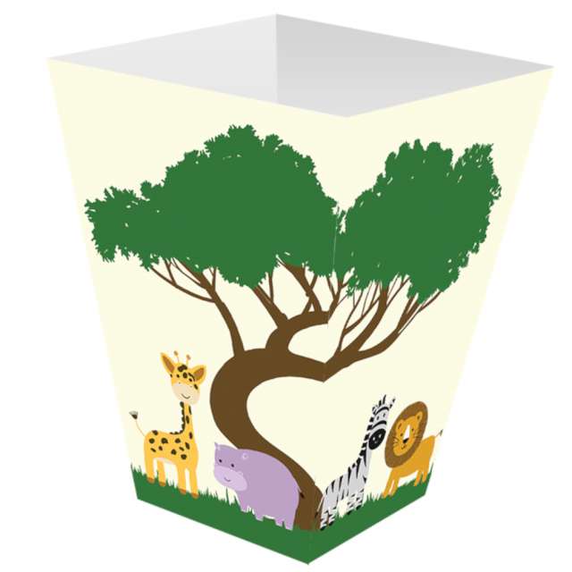 Pudełka na popcorn "Safari - zwierzęta", mix, Congee, 6 szt