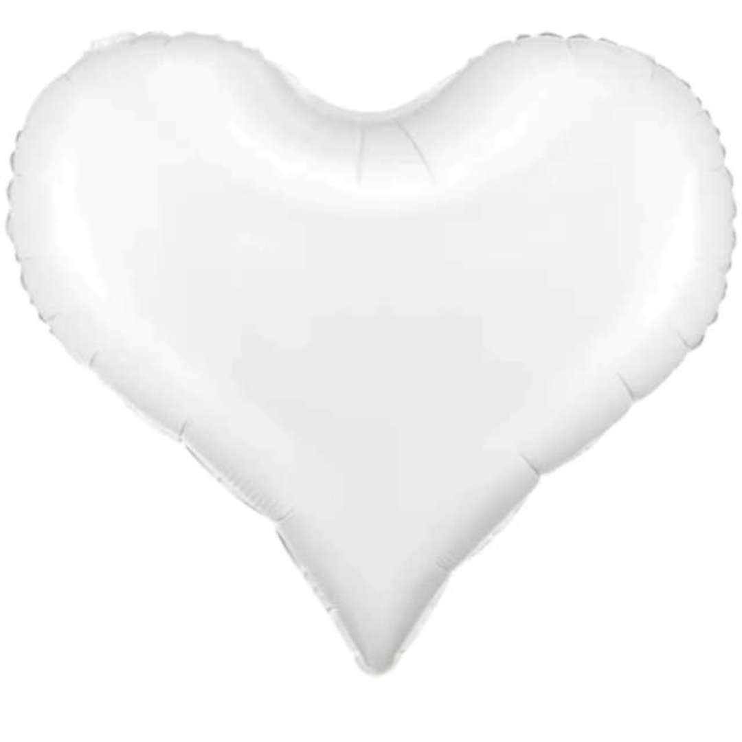 Balon foliowy Serce Satynowe biały PartyDeco 29 HRT