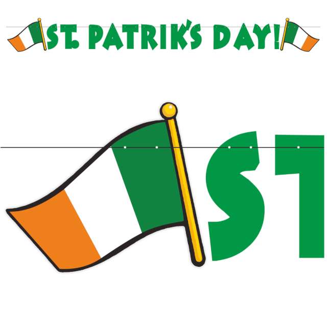Baner "St. Patriks Day - irlandzka flaga", zielony, 220 cm