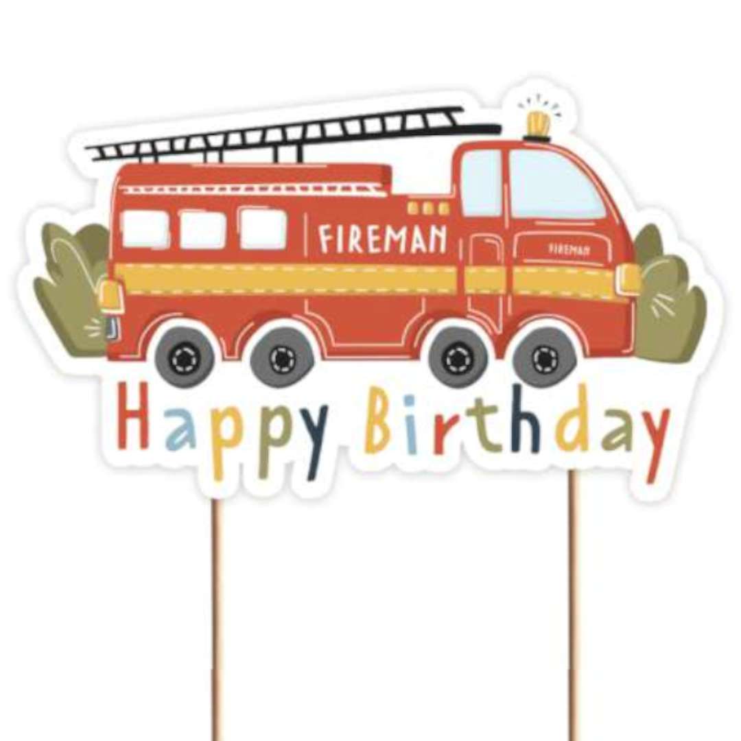 Topper papierowy Wóz strażacki - Fireman GoDan 19x13 cm