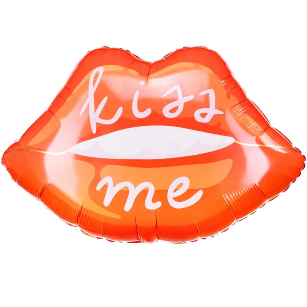 Balon foliowy Usta - Kiss Me pomarańczowy PartyDeco 34 SHP