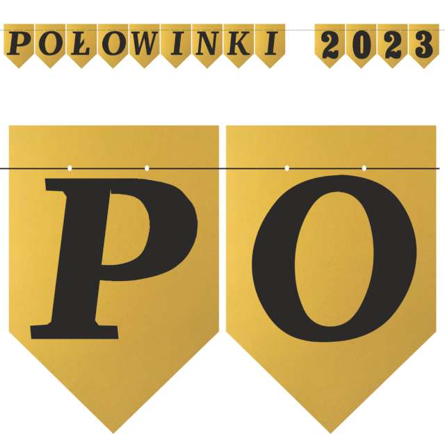 Baner flagi Połowinki 2023 złoty DIY 25 m