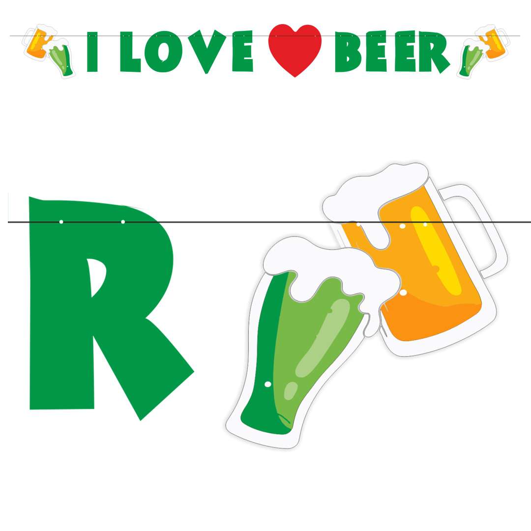 Baner Św. Patryk - I love beer zielony 220 cm