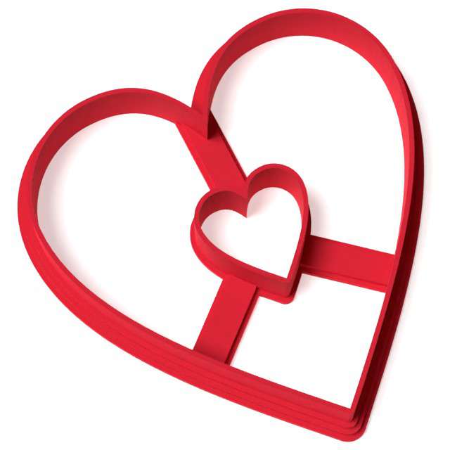 Foremka "Walentynki - Serce w sercu", 87 x 86 mm, czerwona