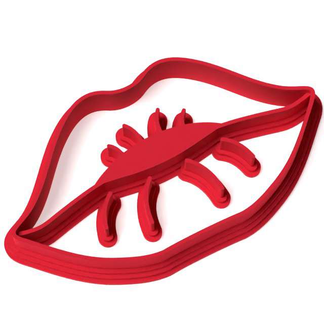 Foremka "Walentynki - Usta Całuśne", czerwone, 90x50 mm