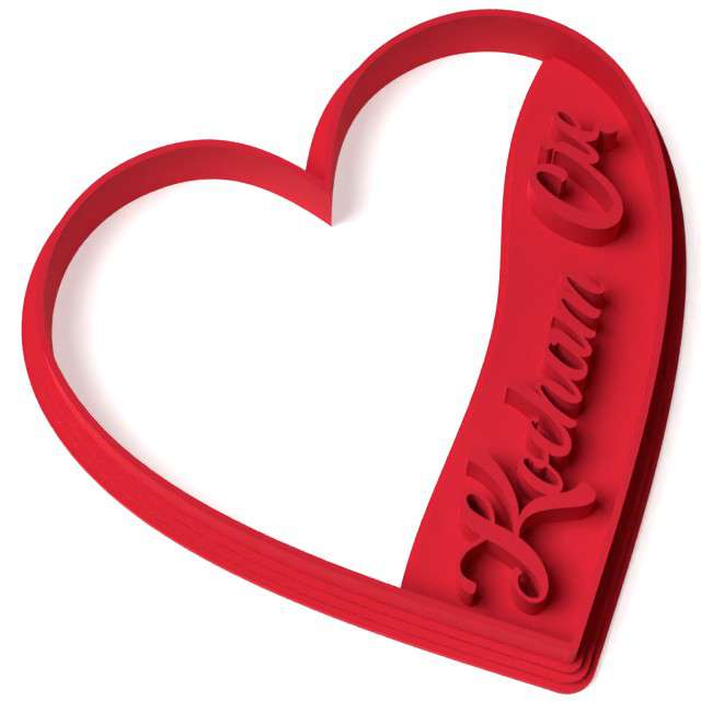 Foremka "Walentynki - Serce Kocham Cię", czerwona, 93x88 mm