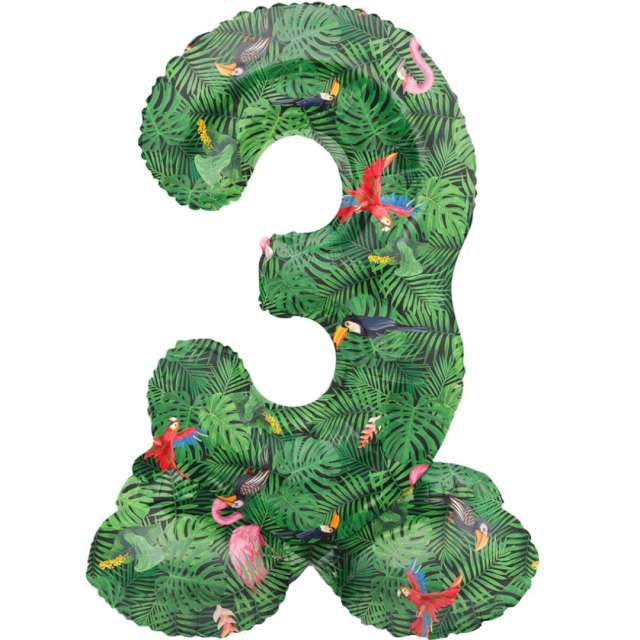 _xx_Foil Balloon with Base Number 3 Jungle Vibe -