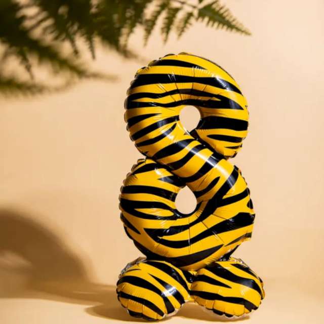 _xx_Foil Balloon with Base Number 4 Tiger Chic -