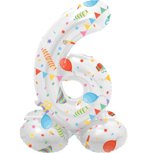 _xx_Foil Balloon with Base Number 6 Joyful Party