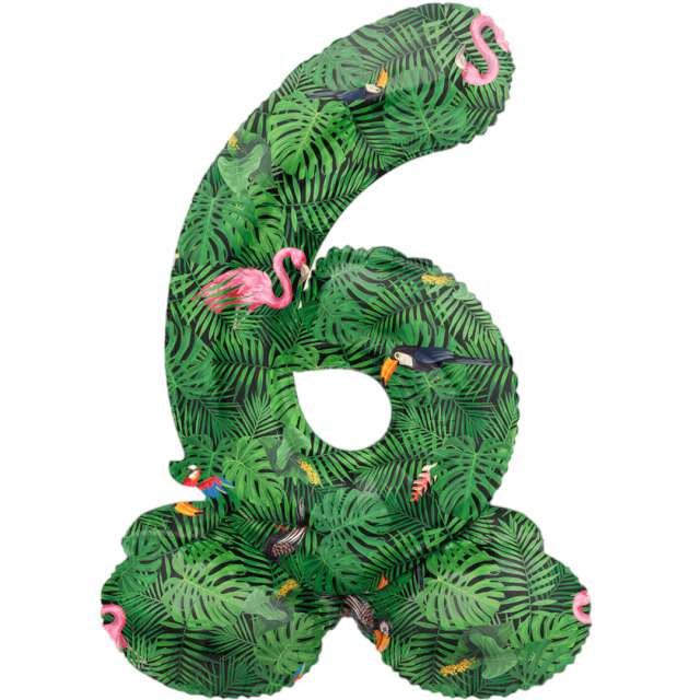 _xx_Foil Balloon with Base Number 6 Jungle Vibe -