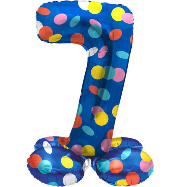 _xx_Foil Balloon with Base Number 7 Colorful Dots