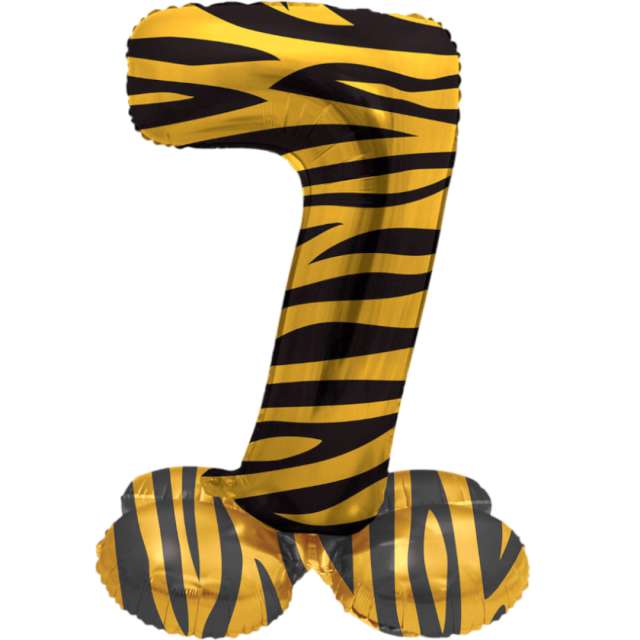 _xx_Foil Balloon with Base Number 7 Tiger Chic -
