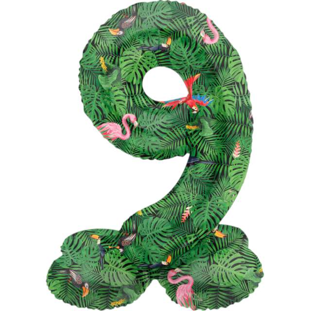_xx_Foil Balloon with Base Number 9 Jungle Vibe -