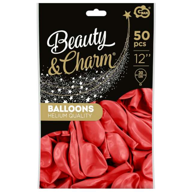 _xx_Balony Beauty&Charm metaliki czerwone 12/ 50 szt.