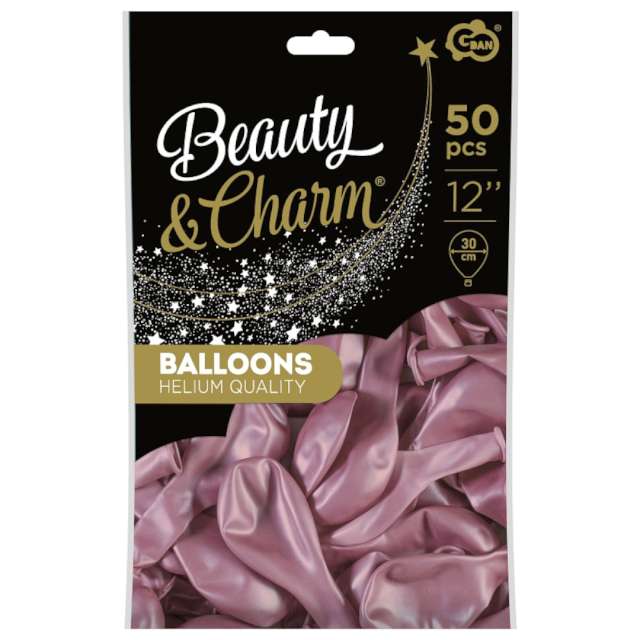 _xx_Balony Beauty&Charm metaliki j. różowe 12/ 50 szt.