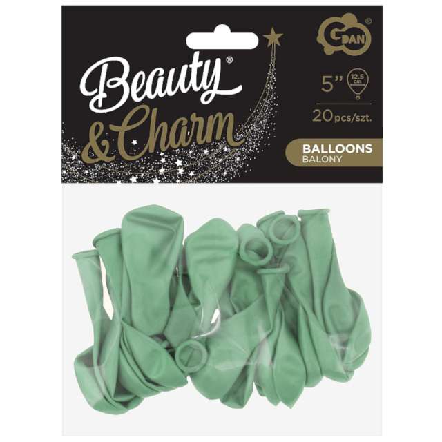 Balony Beauty and Charm - pastelowe zielony blady Godan 5 20 szt