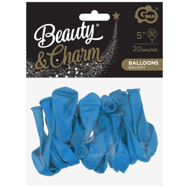 Balony Beauty and Charm - pastelowe niebieski ciemny Godan 5 20 szt