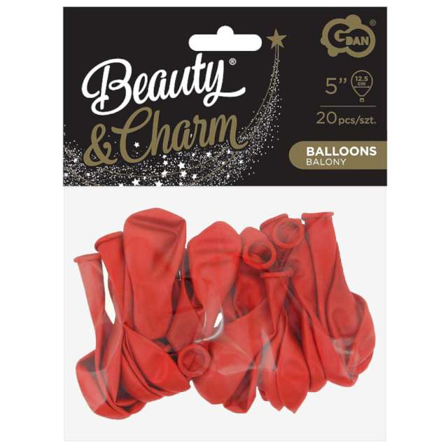 Balony Beauty and Charm - pastelowe czerwony Godan 5 20 szt